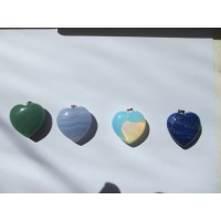 Crystal Heart Pendants 2.5cm silver set non sterling