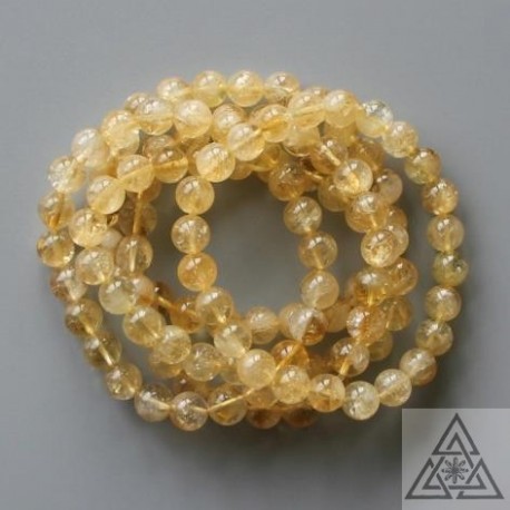 Bracelets - Citrine Quartz Crystal Round 8mm size